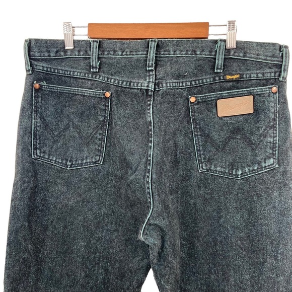 Vintage Wrangler Acid Wash Green Jeans Made in USA Men's Size 40x30 - Picture 4 of 7